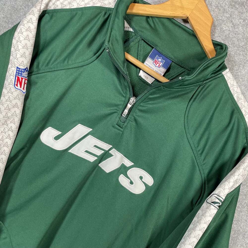 Reebok NFL New York Jets AFC-East 1/4 Zip Pullover Jacket, Size M